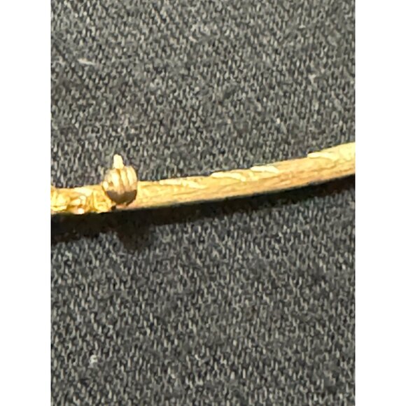 Vintage Gold Tone  Brooch With  Turquoise & Gold Chain And Turquoise Tassel - Picture 7 of 10